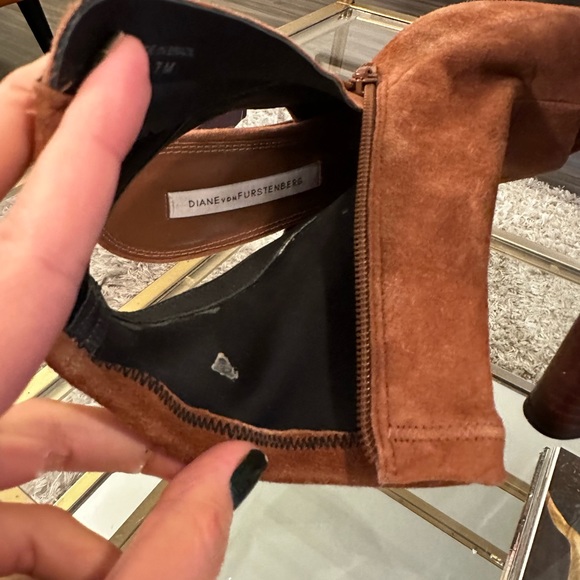 🥳 Diane Von Furstenberg Suede Open Toe Dress Bootie - Picture 5 of 9